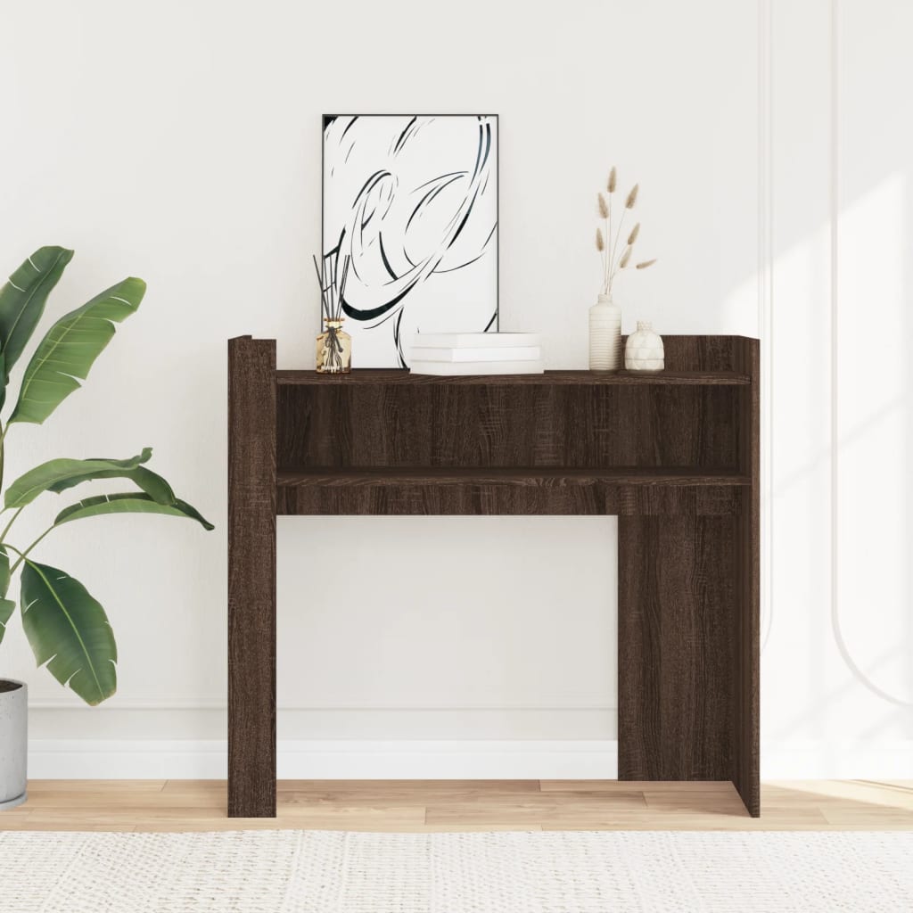 Tavolino Consolle Rovere Fumo 100x35x90 cm in Legno Multistrato