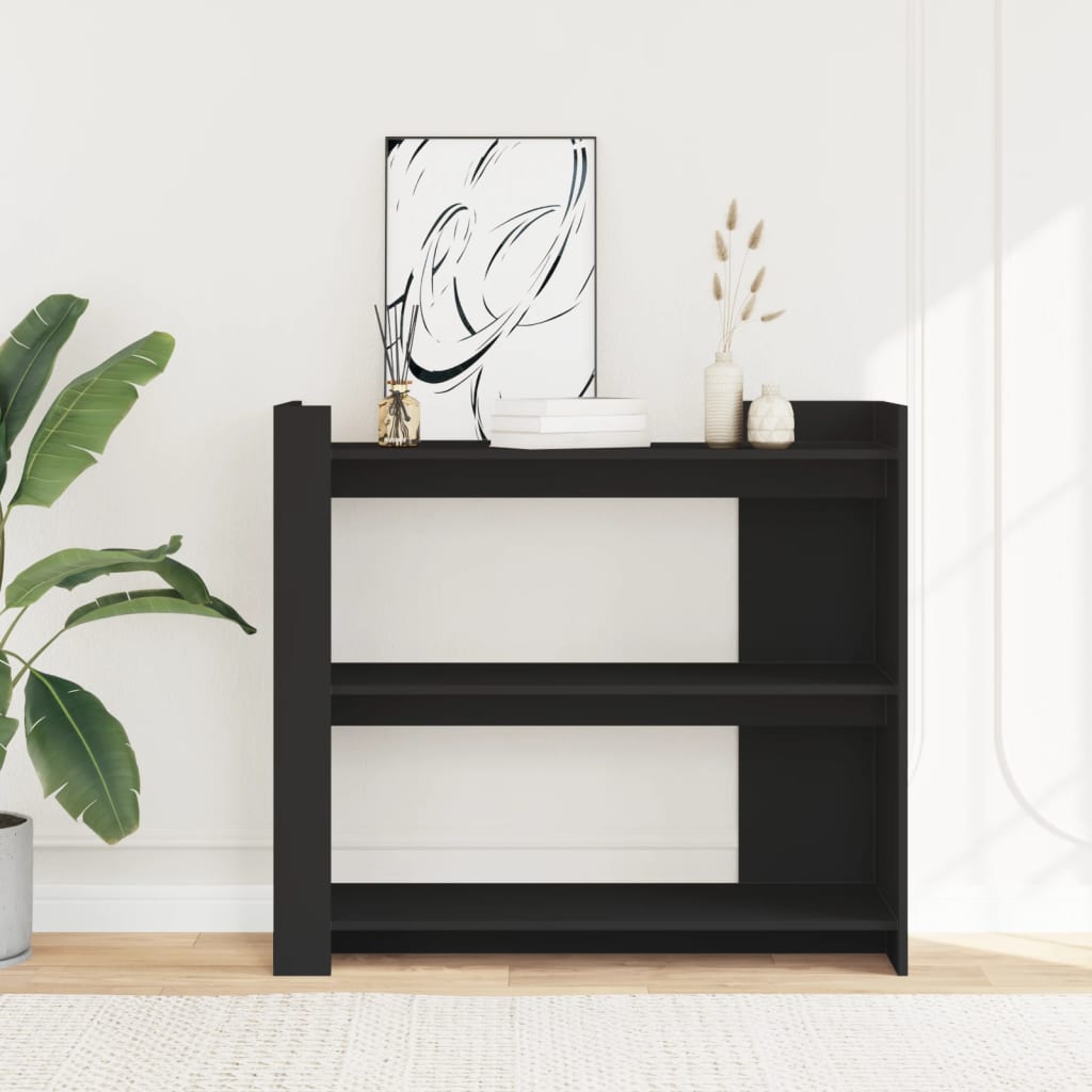 Tavolino Consolle Nero 100x35x90 cm in Legno Multistrato