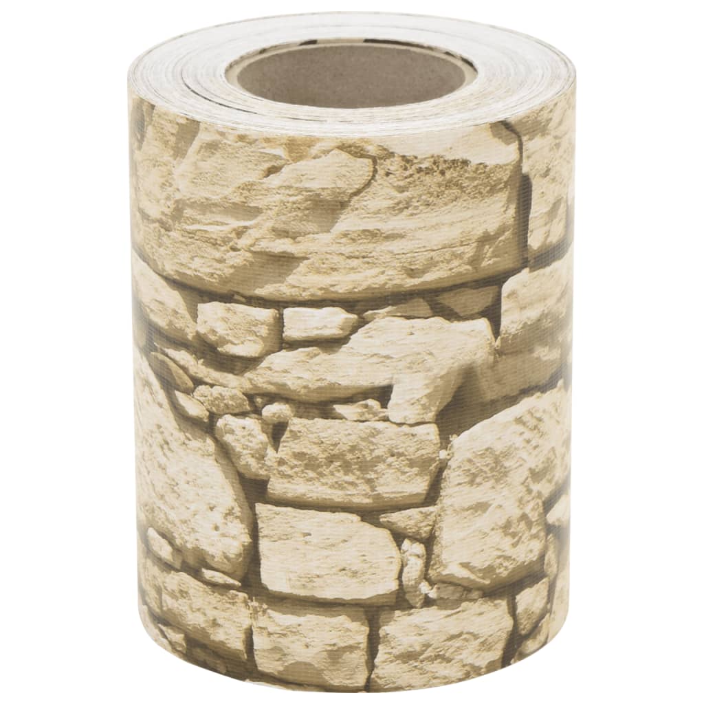 Paravento Giardino 4 pz Aspetto Pietra Grigio 35x0,19 cm in PVC