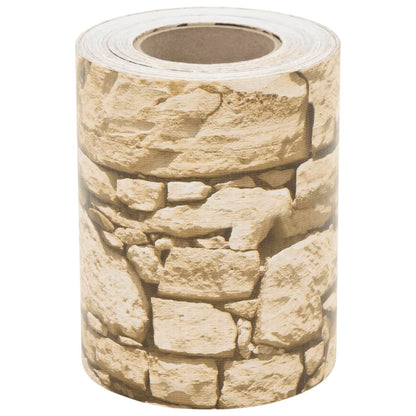 Paravento Giardino 4 pz Aspetto Pietra Grigio 35x0,19 cm in PVC