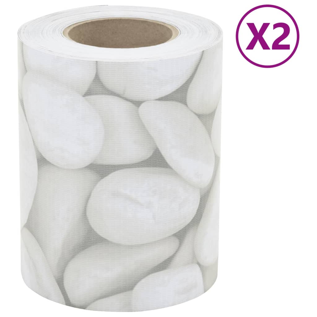 Paravento da Giardino 2pz Aspetto Marmo Grigio 35x0,19cm in PVC