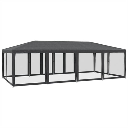 Tenda per Feste con 12 Pareti in Rete Antracite 8x4 m in HDPE