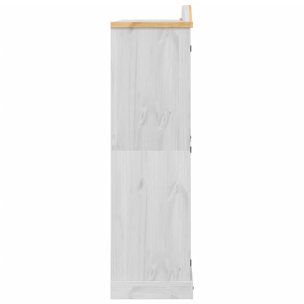 Armadio Corona Bianco 151,5x52x186 cm in Legno Massello di Pino