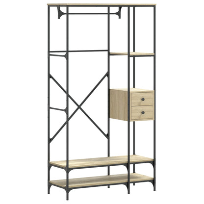 Appendiabiti con Scaffali Rovere Sonoma in Legno Multistrato