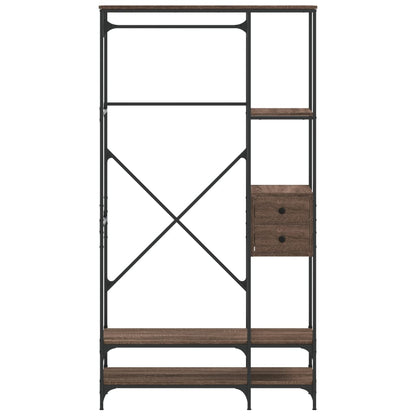 Appendiabiti con Scaffali Rovere Marrone in Legno Multistrato
