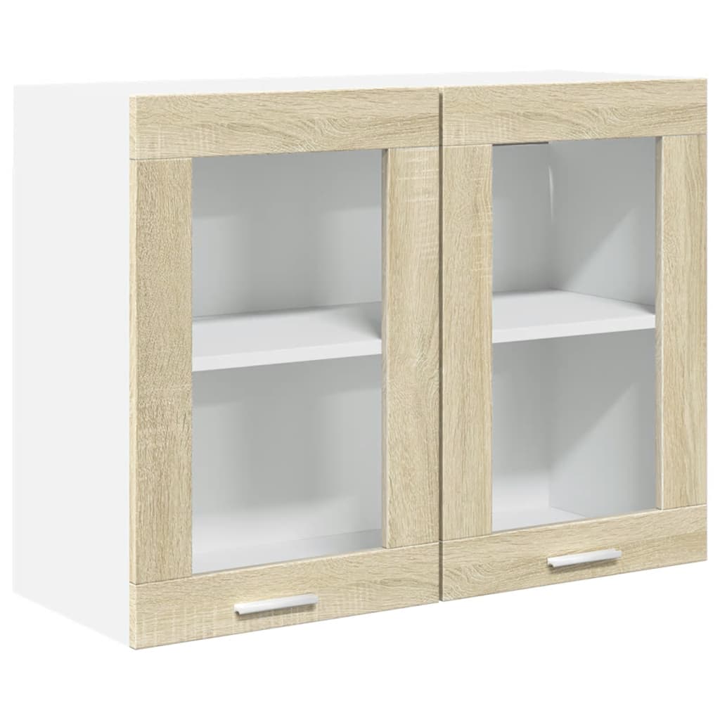 Mobile Pensile Vetro Rovere Sonoma 80x31x60cm Legno Multistrato