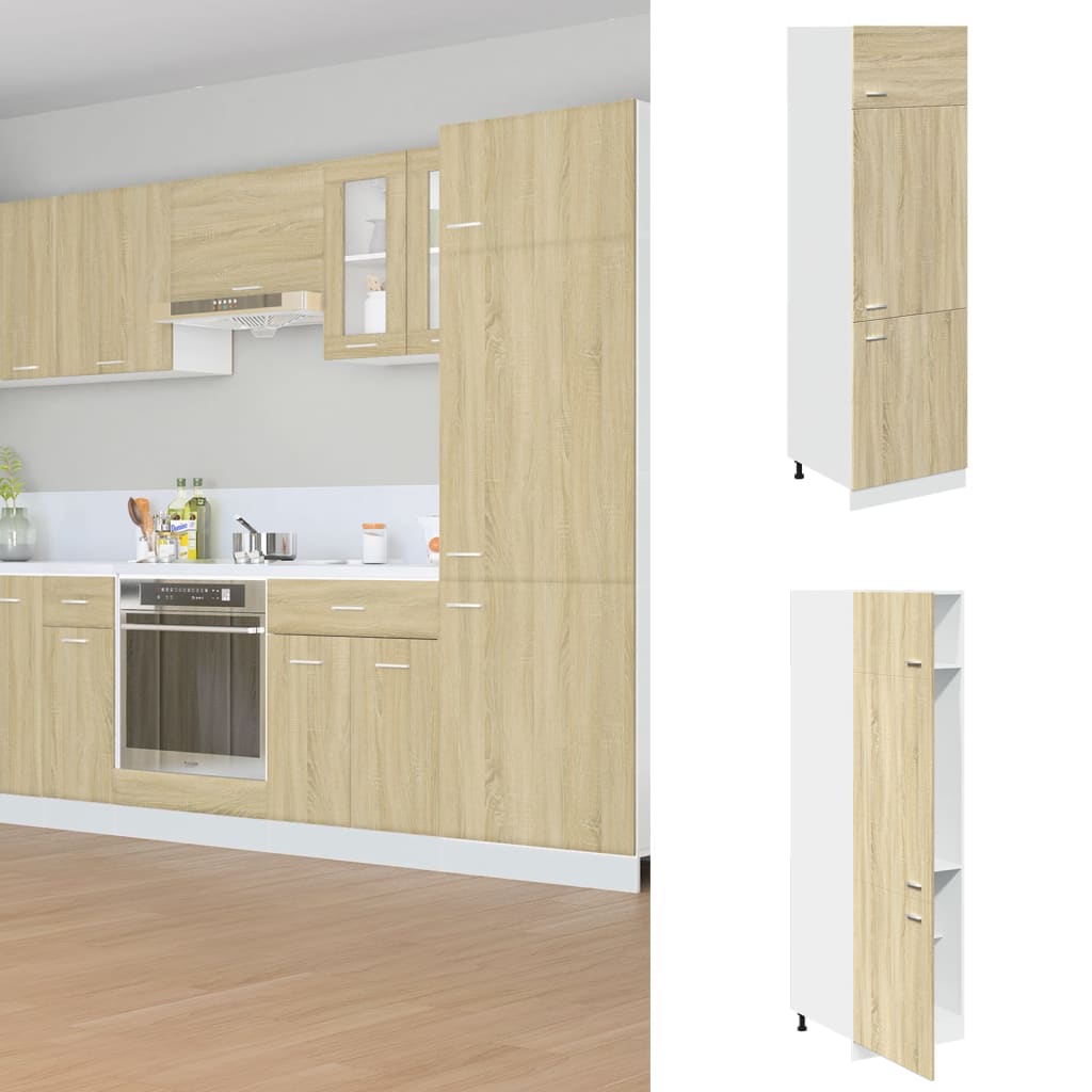 Mobile per Frigo â€œLyonâ€ Rovere Sonoma 60x57x207 cm
