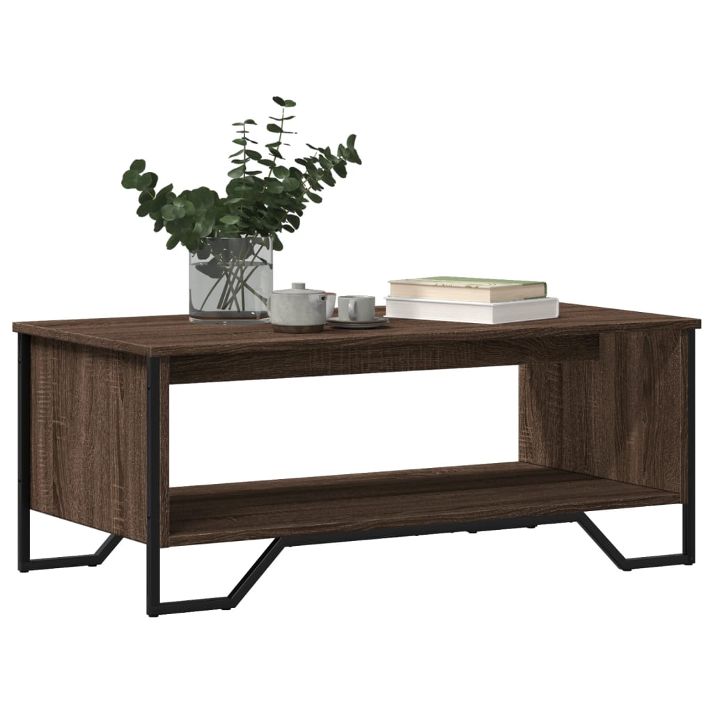 Tavolino Salotto Rovere Marrone 100x51x40 cm Legno Multistrato
