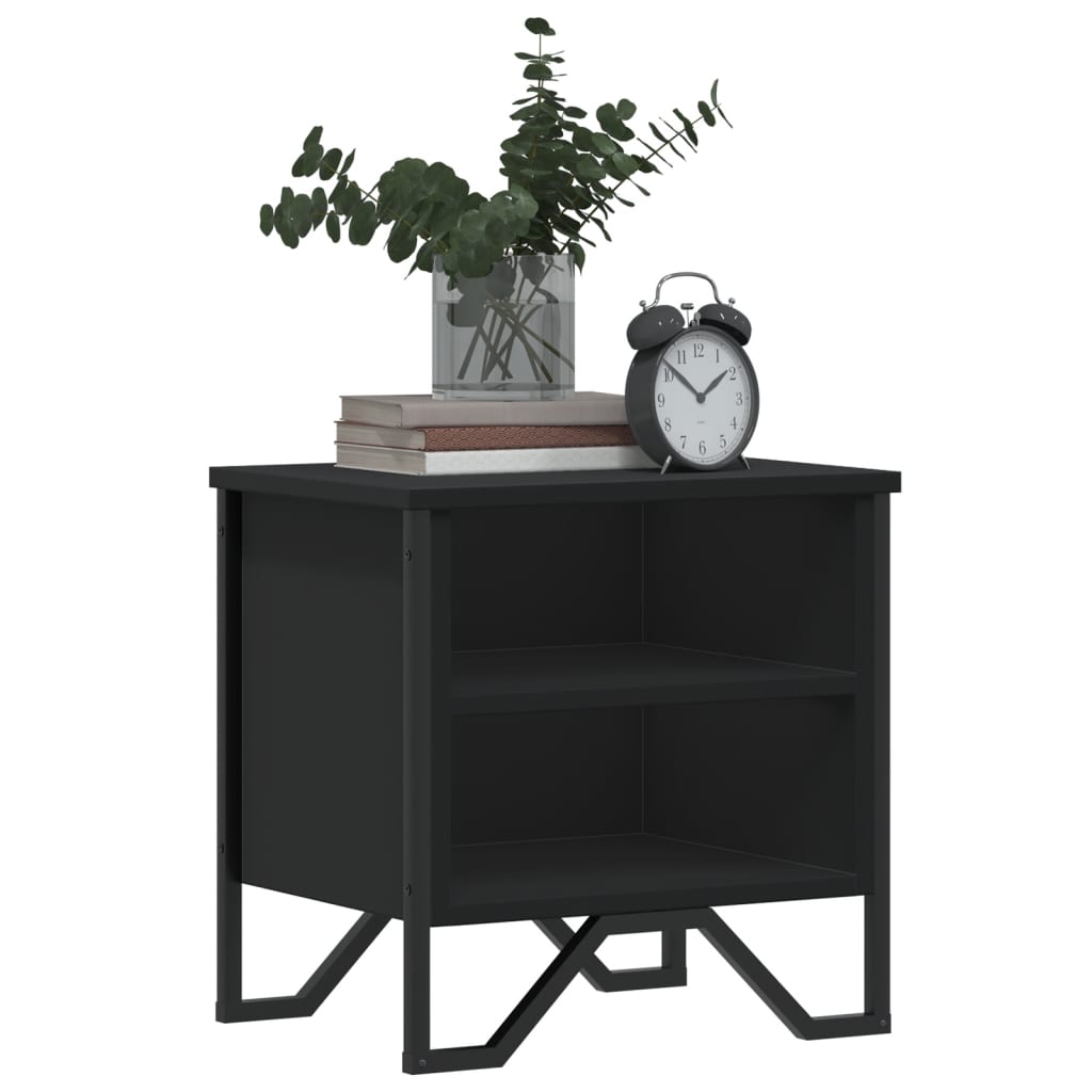 Comodini Neri 2 pz 40x30x40 cm in Truciolato