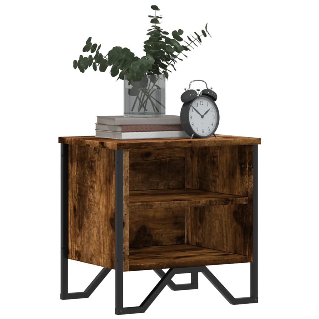 Comodino Rovere Fumo 2pz 40x30x40 cm in Truciolato