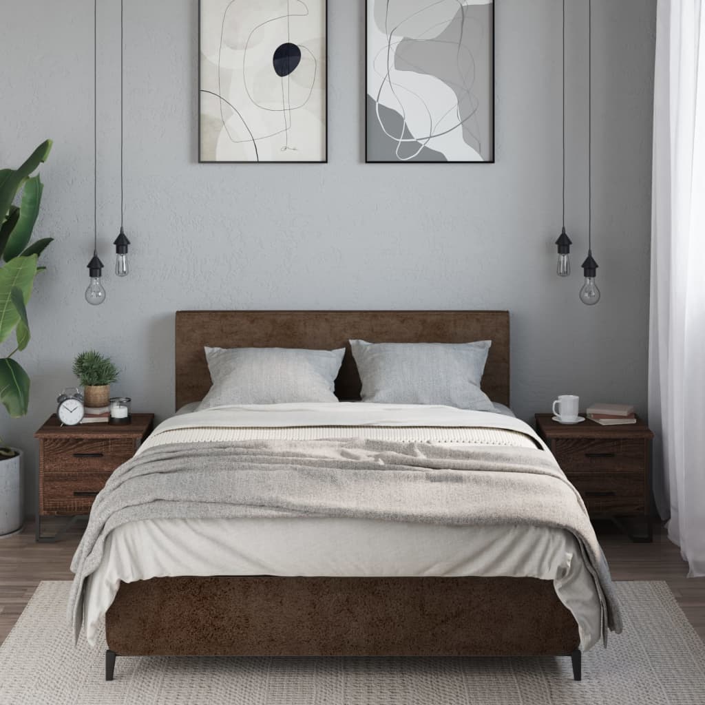 Comodini 2 pz Rovere Marrone 40x41x40 cm in Legno Multistrato