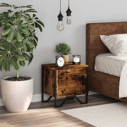 Comodino Rovere Fumo 40x30x40 cm in Truciolato