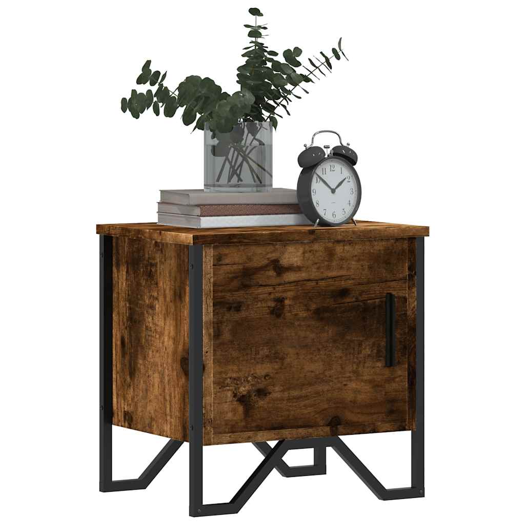 Comodino Rovere Fumo 40x30x40 cm in Truciolato