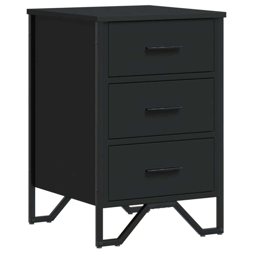 Comodino Nero 40x41x60 cm in Truciolato