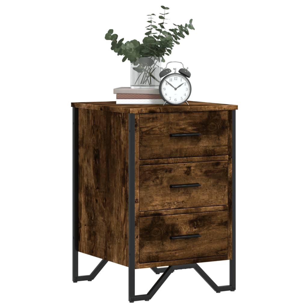 Comodino Rovere Fumo 40x41x60 cm in Legno Multistrato