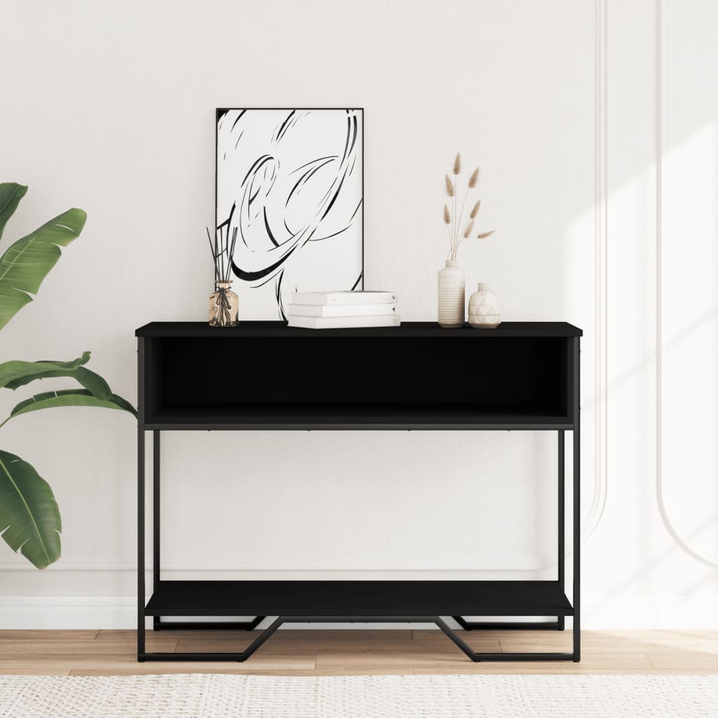 Tavolo Consolle Nero 100x35x74,5 cm in Truciolato