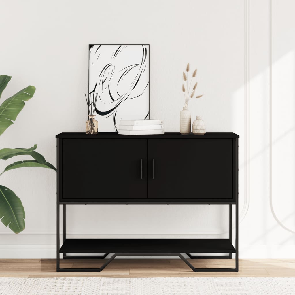 Tavolo Consolle Nero 100x35x74,5 cm in Truciolato