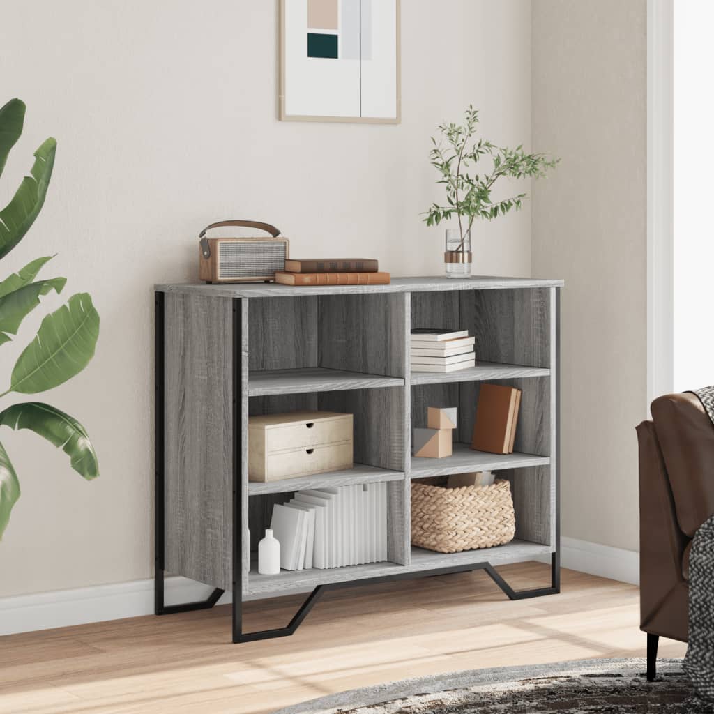 Credenza Grigio Sonoma 91x35,5x74,5 cm in Legno Multistrato