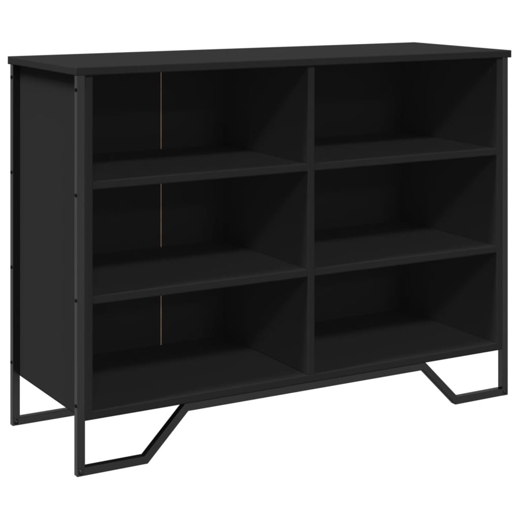 Credenza Nera 101x35,5x74,5 cm in Legno Multistrato