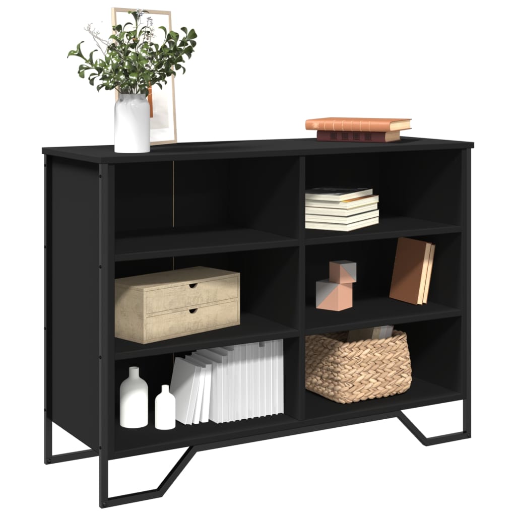 Credenza Nera 101x35,5x74,5 cm in Legno Multistrato