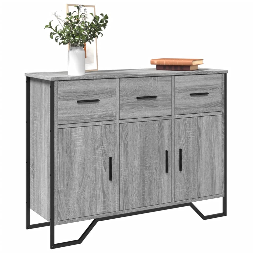 Credenza Grigio Sonoma 97x32,5x74,5 cm in Legno Multistrato