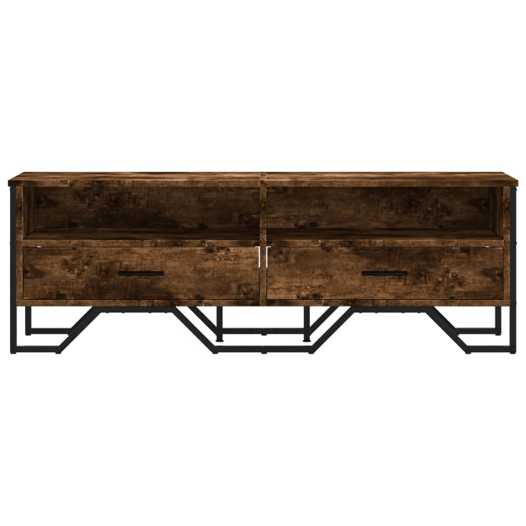 Mobile Porta TV Rovere Fumo 122x34x41 cm in Legno Multistrato