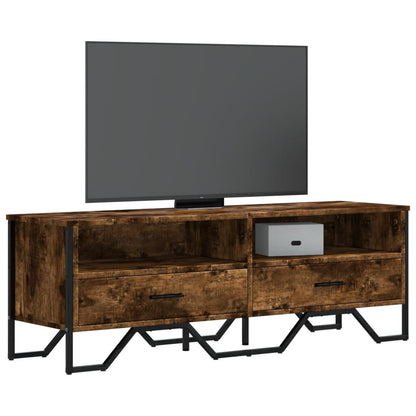 Mobile Porta TV Rovere Fumo 122x34x41 cm in Legno Multistrato