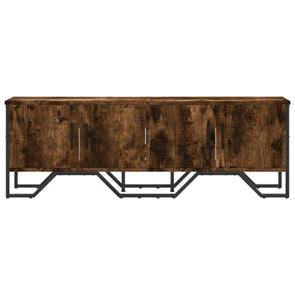 Mobile Porta TV Rovere Fumo 122x34x41 cm in Legno Multistrato