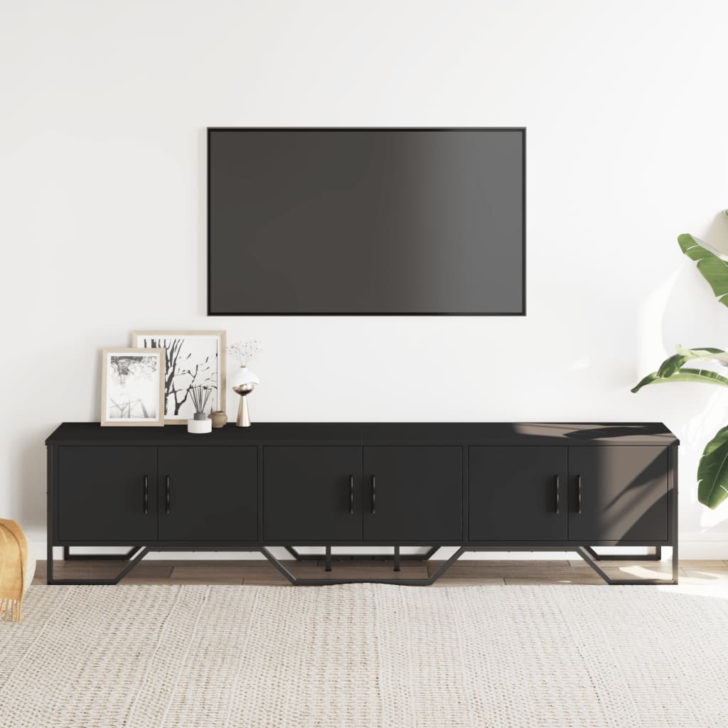 Mobile Porta TV Nero 180x34x41 cm in Legno Multistrato
