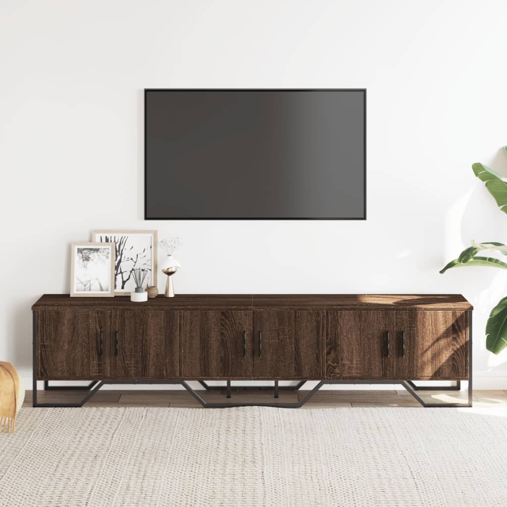 Mobile Porta TV Rovere Marrone 180x34x41cm in Legno Multistrato