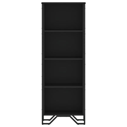 Libreria Nera 50x31x137,5 cm in Truciolato