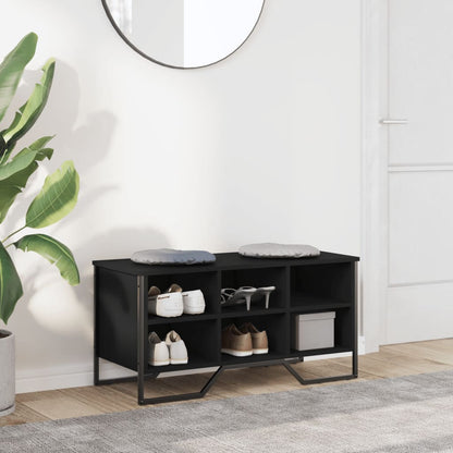 Scarpiera Nera 90x38x45,5 cm in Truciolato