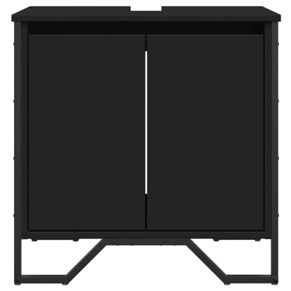 Mobile Lavabo Bagno Nero 60x35x60 cm in Truciolato