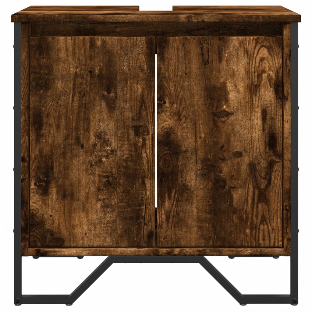 Mobile Lavabo Bagno Rovere Fumo 60x35x60 cm Legno Multistrato
