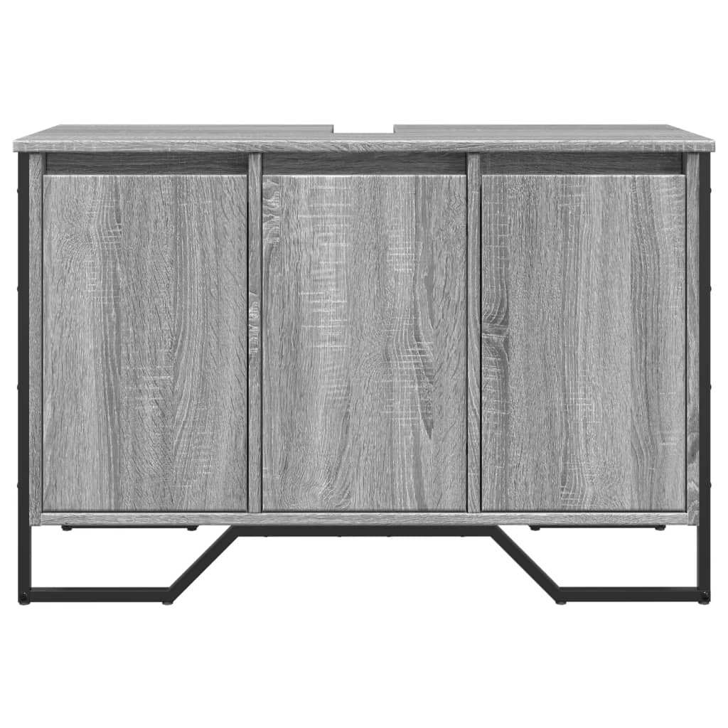Mobile Lavabo Bagno Grigio Sonoma 91x35x60 cm in Truciolato