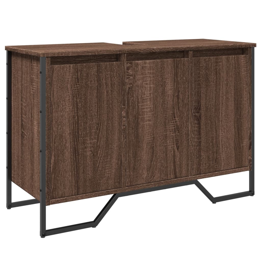 Mobile Lavabo Bagno Rovere Marrone 91x35x60cm in Truciolato