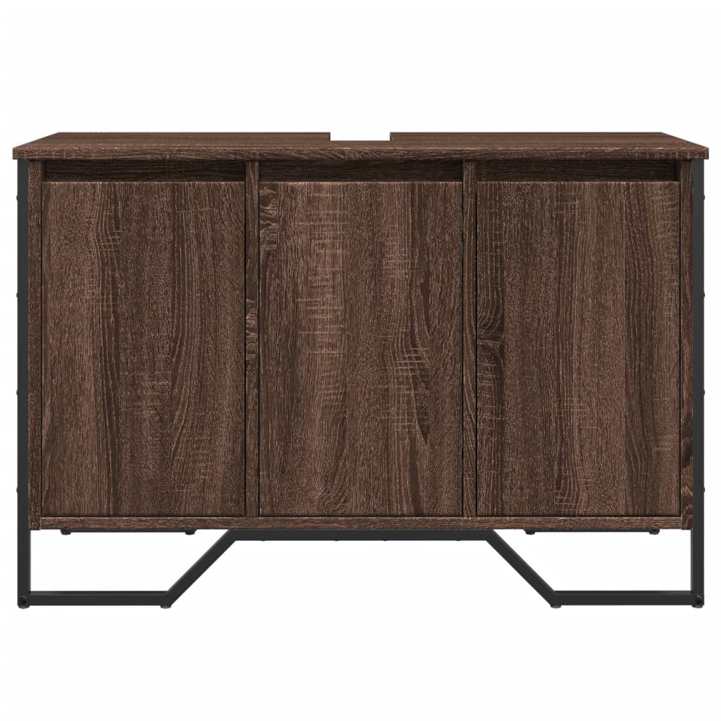 Mobile Lavabo Bagno Rovere Marrone 91x35x60cm in Truciolato