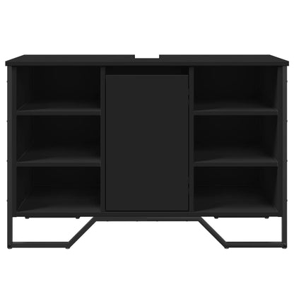 Mobile Lavabo Bagno Nero 91x35x60 cm in Truciolato