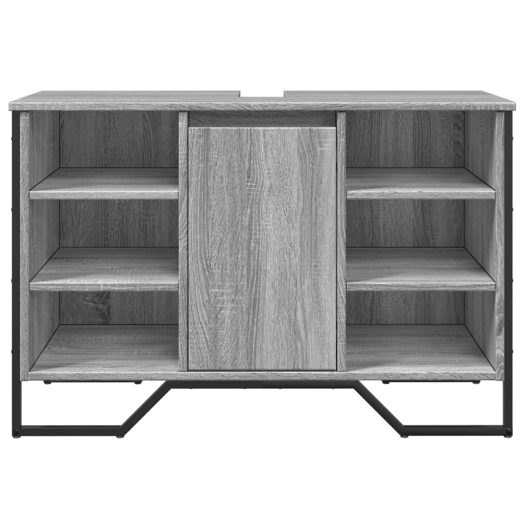 Mobile Lavabo Bagno Grigio Sonoma 91x35x60 cm in Truciolato
