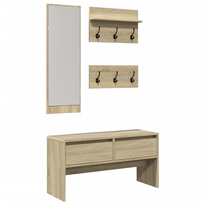 Set Mobili da Ingresso 4 pz Rovere Sonoma in Legno Multistrato