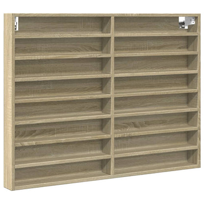 Armadietto Vetrina Rovere Sonoma 100x8,5x75cm Legno Multistrato