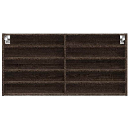 Armadietto Vetrina Rovere Marrone 100x8,5x50 Legno Multistrato