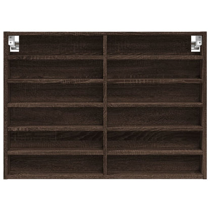 Armadietto Vetrina Rovere Marrone 80x8,5x58cm Legno Multistrato