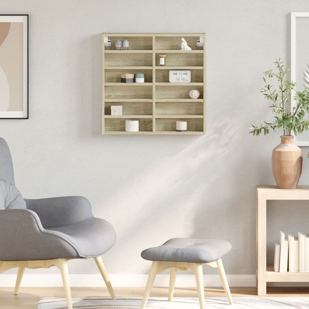 Armadietto Vetrina Rovere Sonoma 60x8,5x58 cm Legno Multistrato