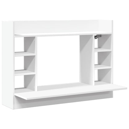 Scrivania a Parete Bianca 105x48x75 cm in Legno Multistrato