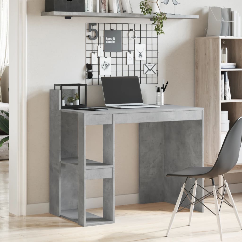 Scrivania Grigio Cemento 103,5x56,5x94 cm in Legno Multistrato