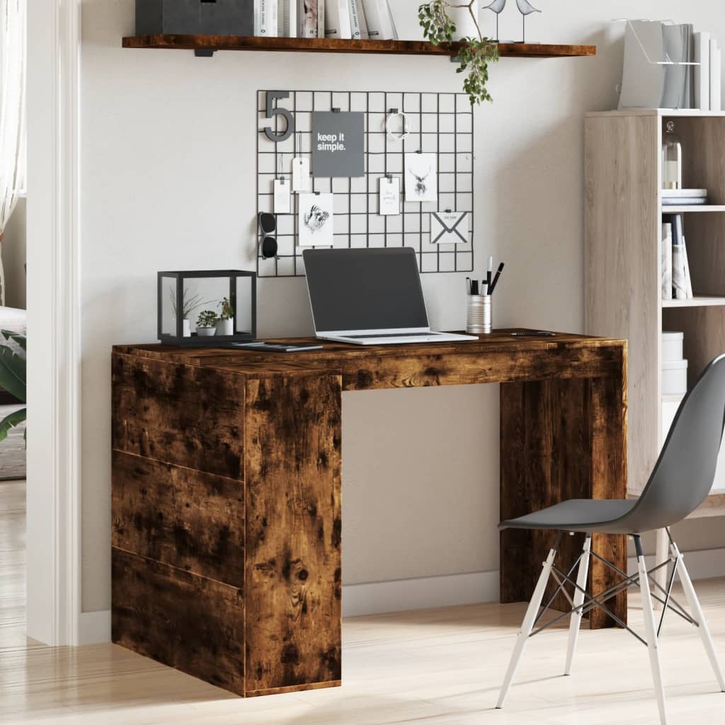 Scrivania Rovere Fumo 123,5x73,5x75 cm in Legno Multistrato