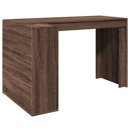 Scrivania Rovere Marrone 123,5x73,5x75 cm in Legno Multistrato