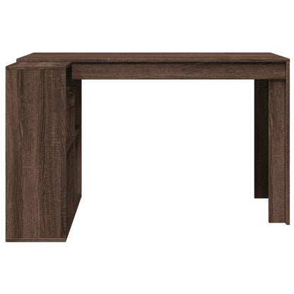 Scrivania Rovere Marrone 123,5x73,5x75 cm in Legno Multistrato