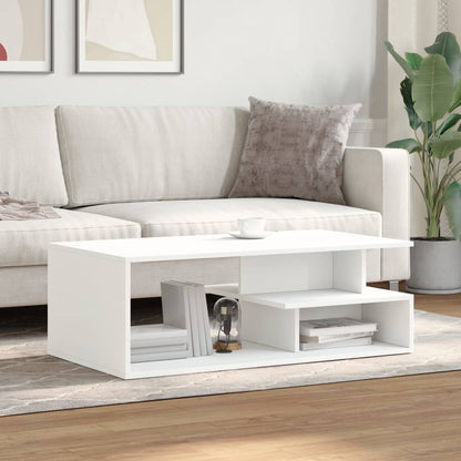 Tavolino da Salotto Bianco 102x55x35 cm in Legno Multistrato